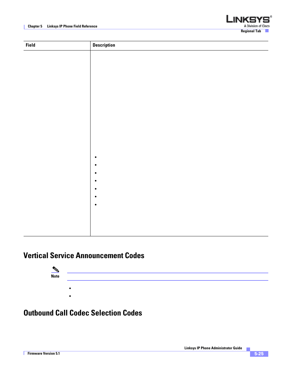 Vertical service announcement codes, Outbound call codec selection codes | Linksys SPA 900 User Manual | Page 130 / 165