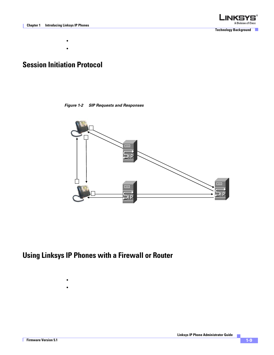 Session initiation protocol, Using linksys ip phones with a firewall or router | Linksys SPA 900 User Manual | Page 20 / 165