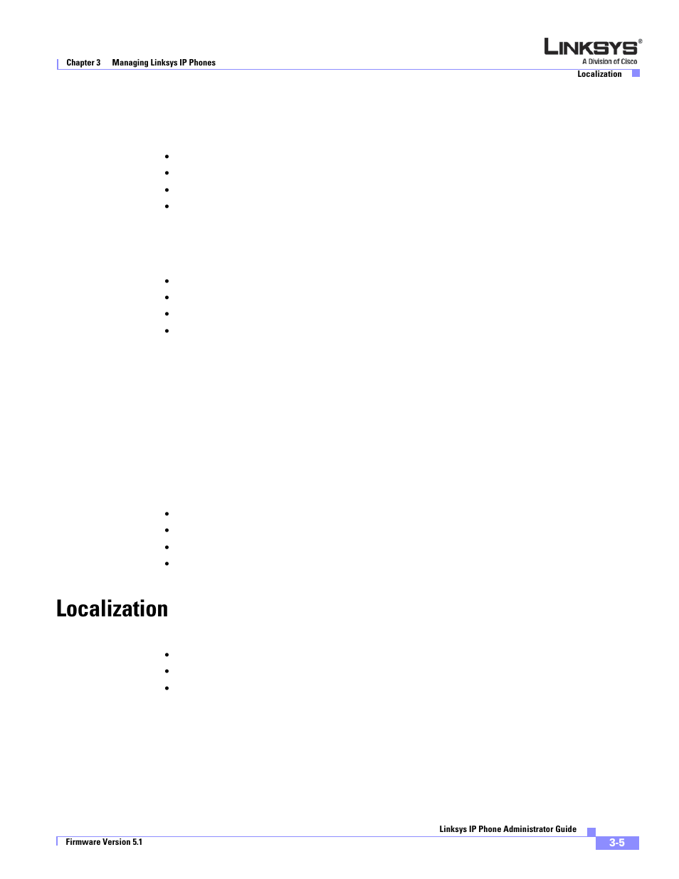 Localization | Linksys SPA 900 User Manual | Page 48 / 165