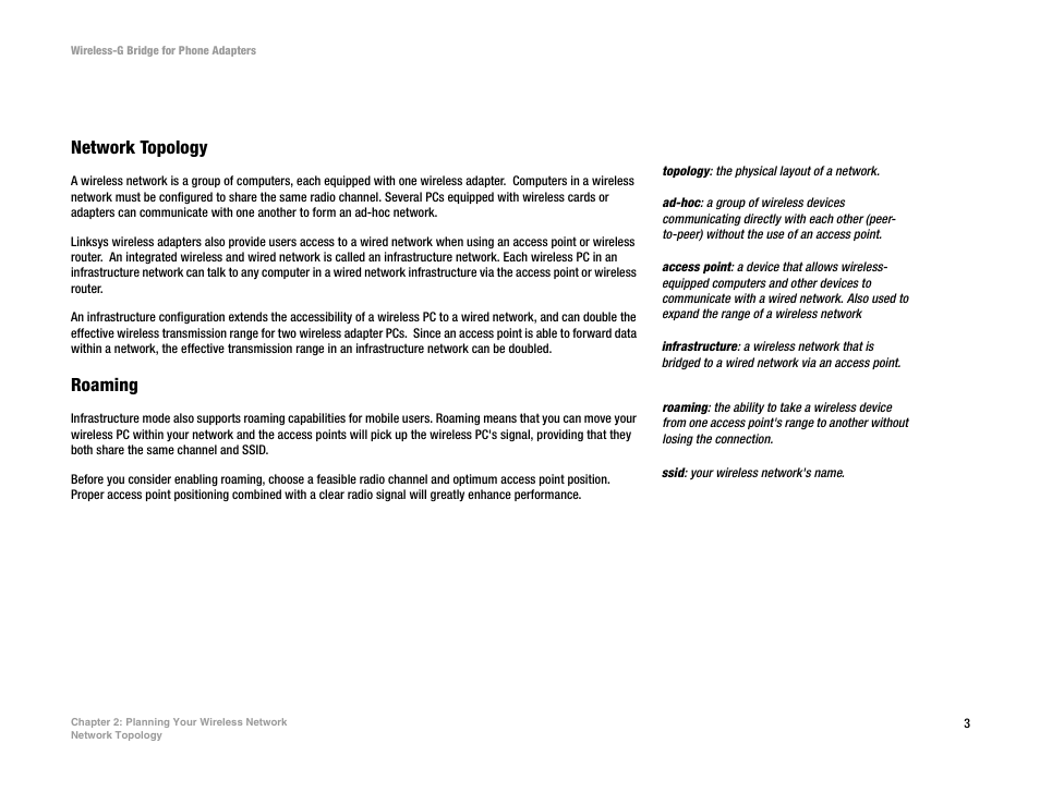 Chapter 2: planning your wireless network | Linksys WBP54G User Manual | Page 8 / 50