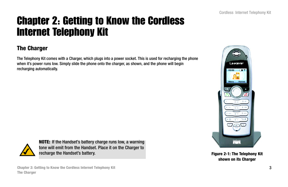 The charger | Linksys CIT200 User Manual | Page 10 / 100