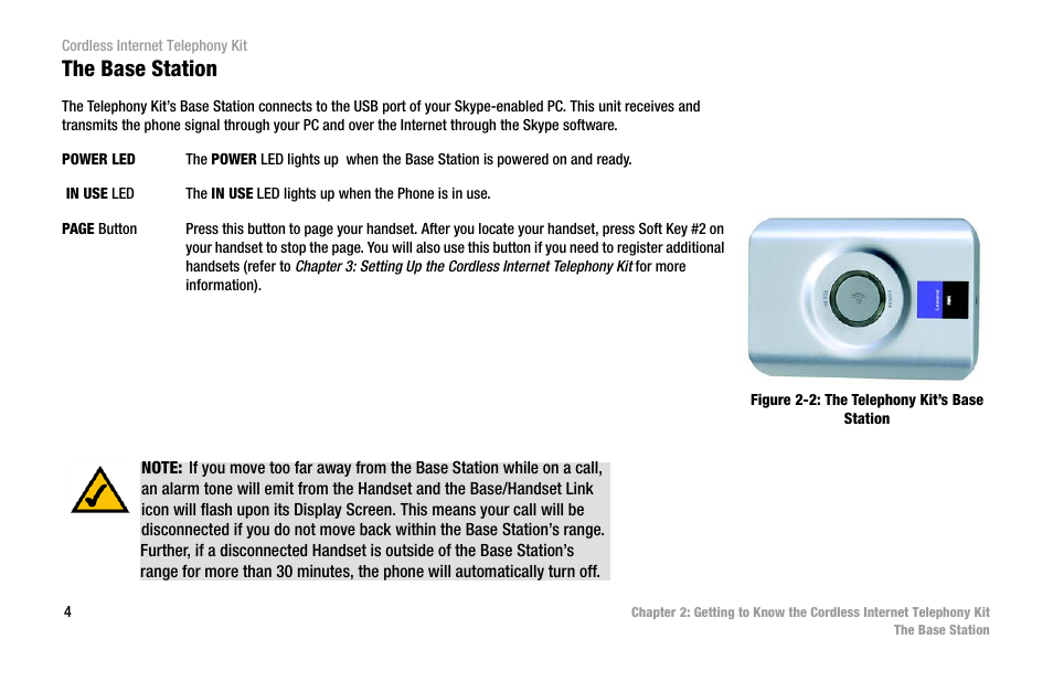 The base station | Linksys CIT200 User Manual | Page 11 / 100