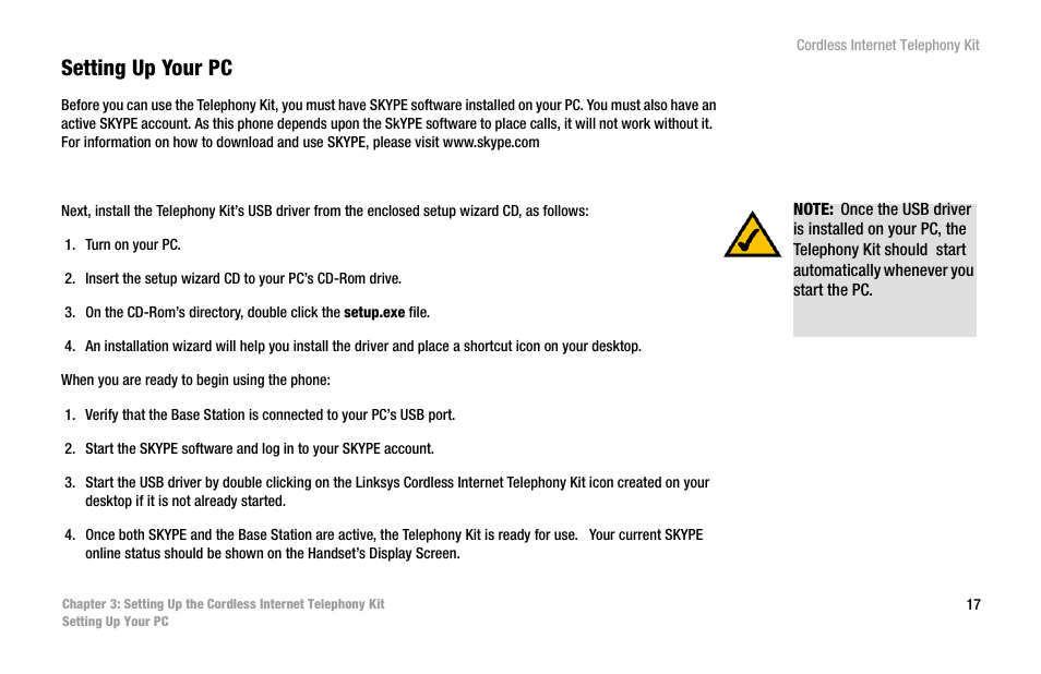 Setting up your pc | Linksys CIT200 User Manual | Page 24 / 100