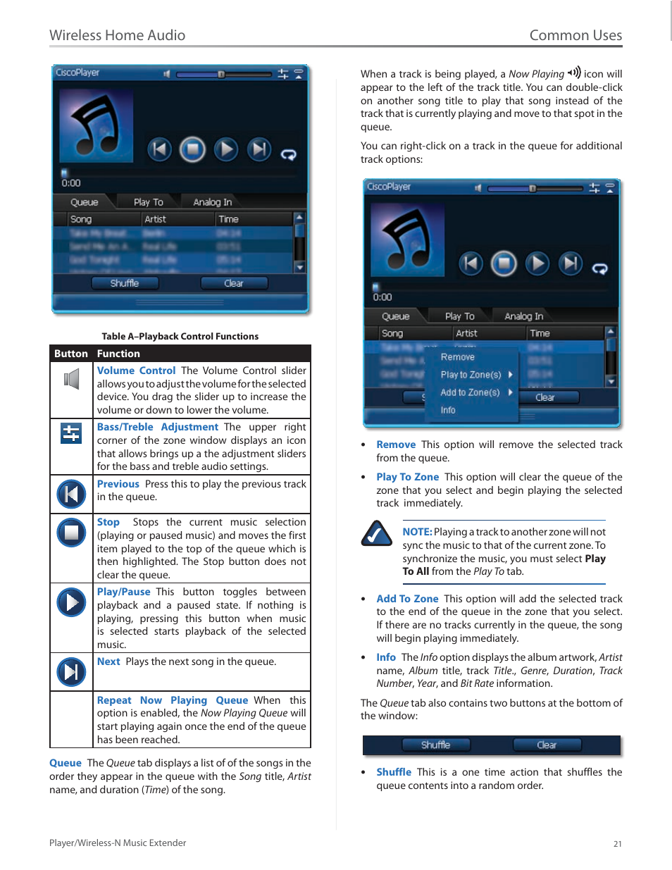 Common uses, Wireless home audio | Linksys Player / Wireless-N Music Extender DMP100 User Manual | Page 28 / 60