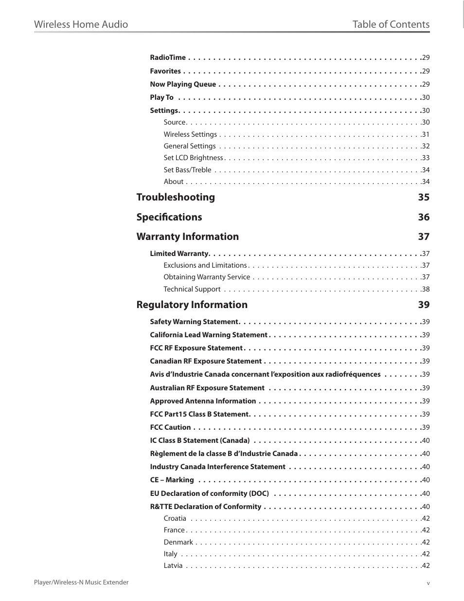 Linksys Player / Wireless-N Music Extender DMP100 User Manual | Page 6 / 60