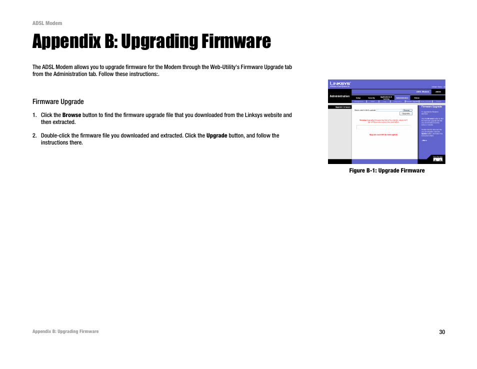 Appendix b: upgrading firmware | Linksys AM200 User Manual | Page 35 / 50