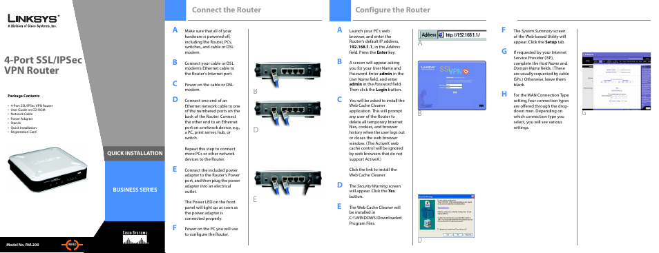 Linksys RVL200 User Manual | 2 pages