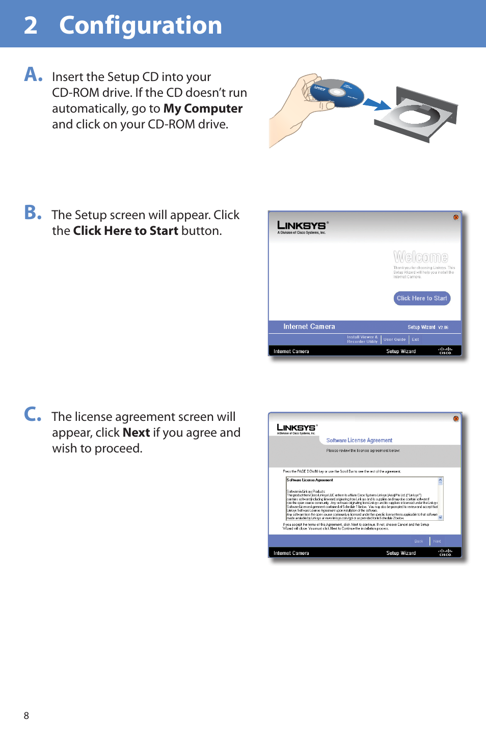 Configuration 2, A. b. c | Linksys PVC2300 User Manual | Page 8 / 16