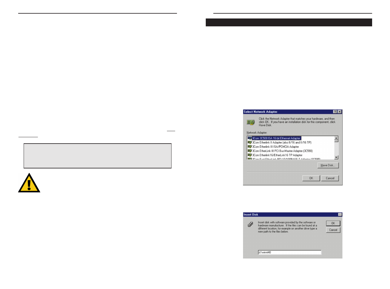 Windows nt 4.0 driver setup | Linksys HPN100 User Manual | Page 14 / 33