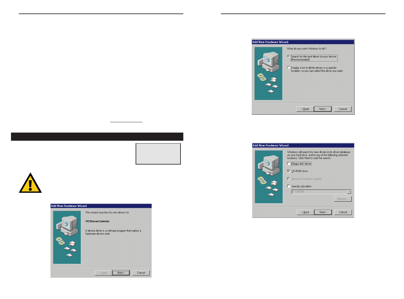 Windows 98 driver setup | Linksys HPN100 User Manual | Page 9 / 33