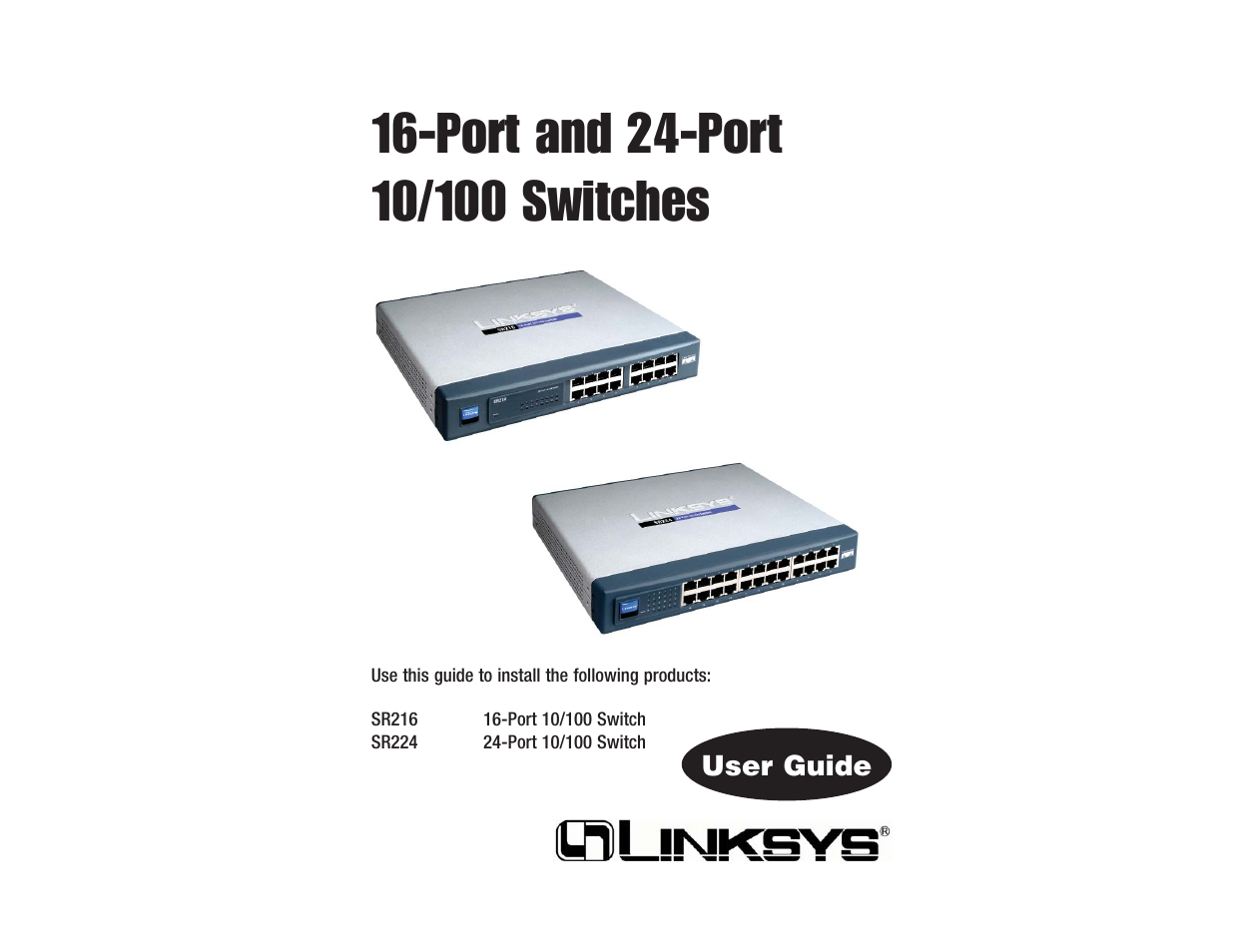 Linksys SR216 User Manual | 9 pages