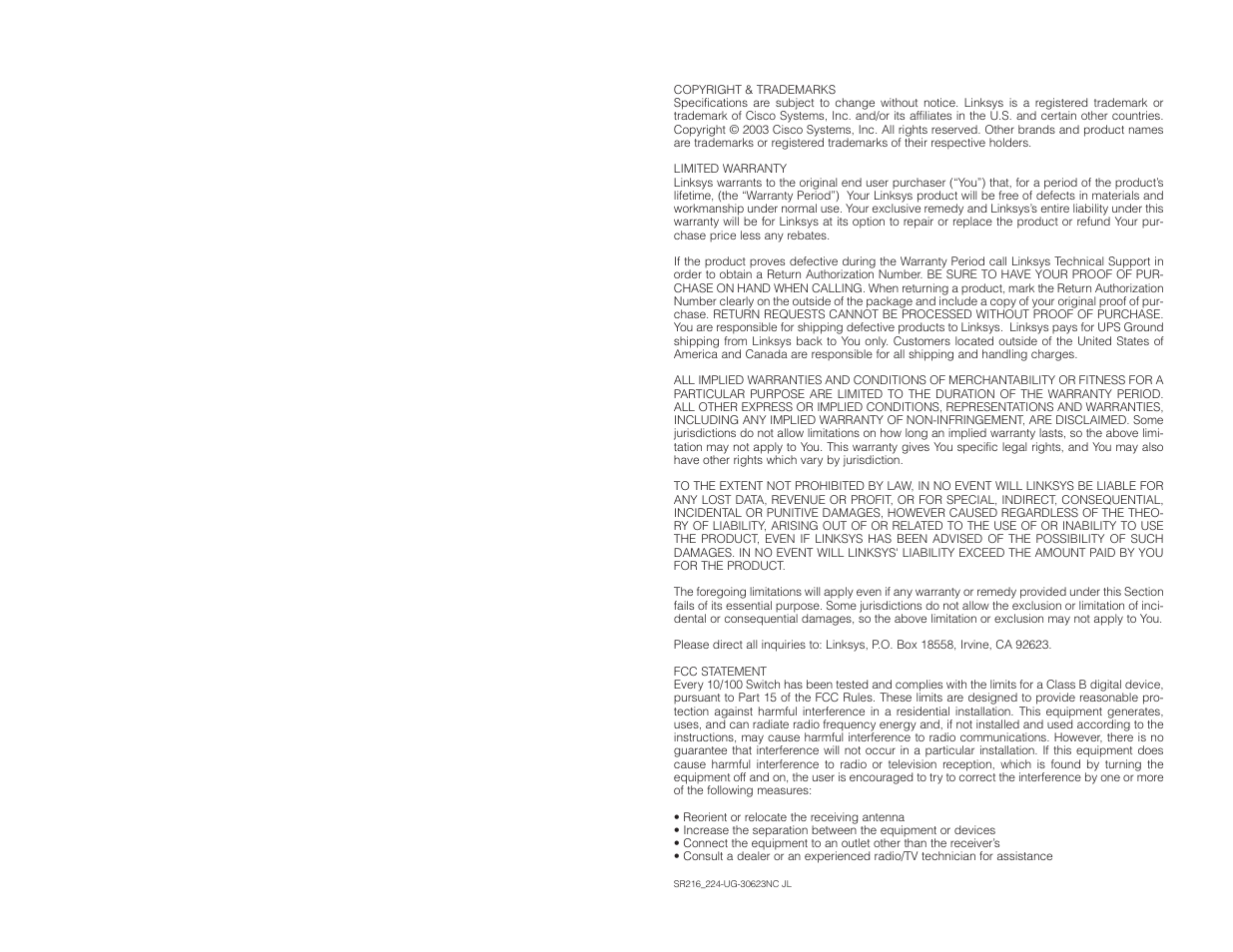 Linksys SR216 User Manual | Page 2 / 9