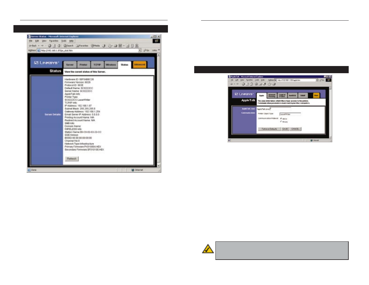Chapter 7: advanced properties | Linksys PPS1UW User Manual | Page 17 / 32