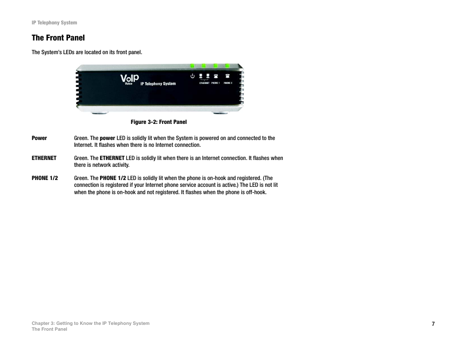 The front panel | Linksys SPA9000 User Manual | Page 14 / 128