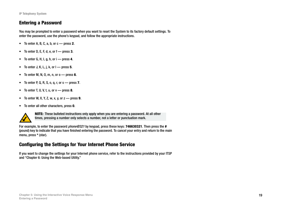 Entering a password | Linksys SPA9000 User Manual | Page 26 / 128