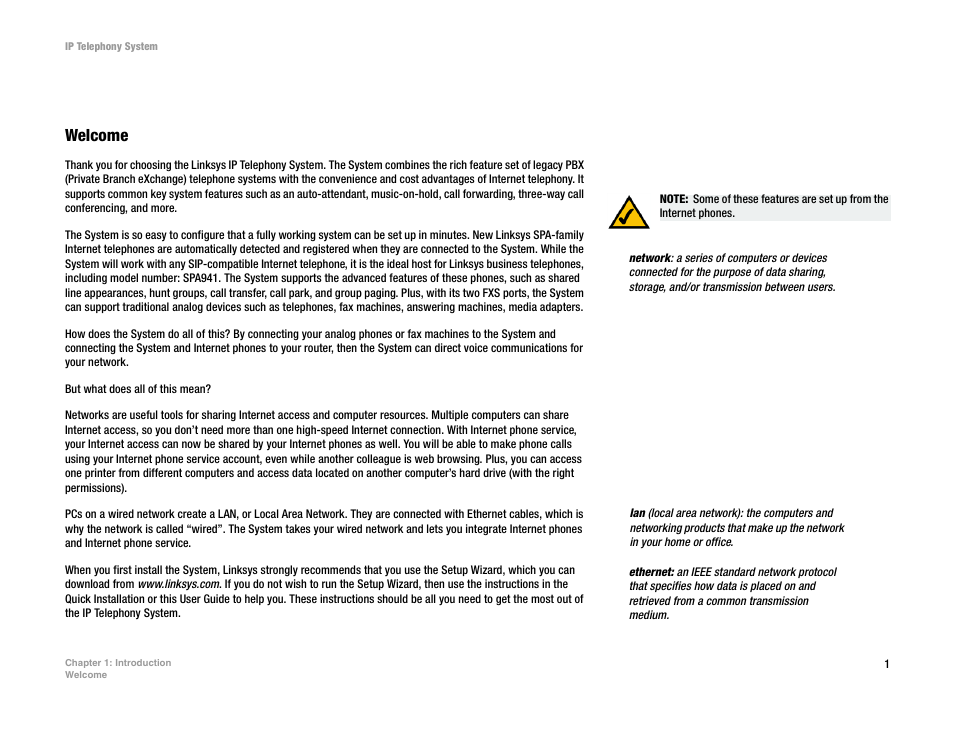 Chapter 1: introduction | Linksys SPA9000 User Manual | Page 8 / 128