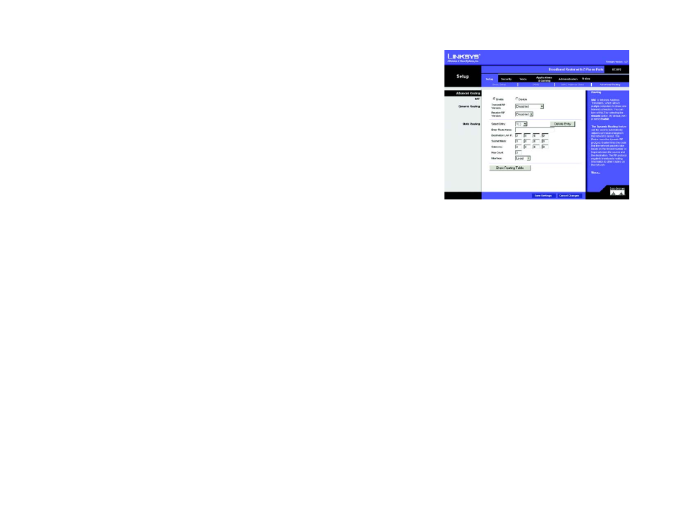 The setup tab - advanced routing | Linksys RT31P2 User Manual | Page 26 / 73