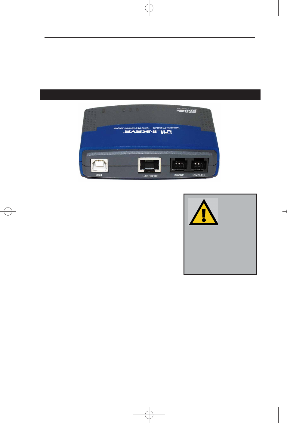 Linksys HomeLink Phoneline + 10/100 USB Network Adapter USB100H1 User Manual | Page 6 / 44