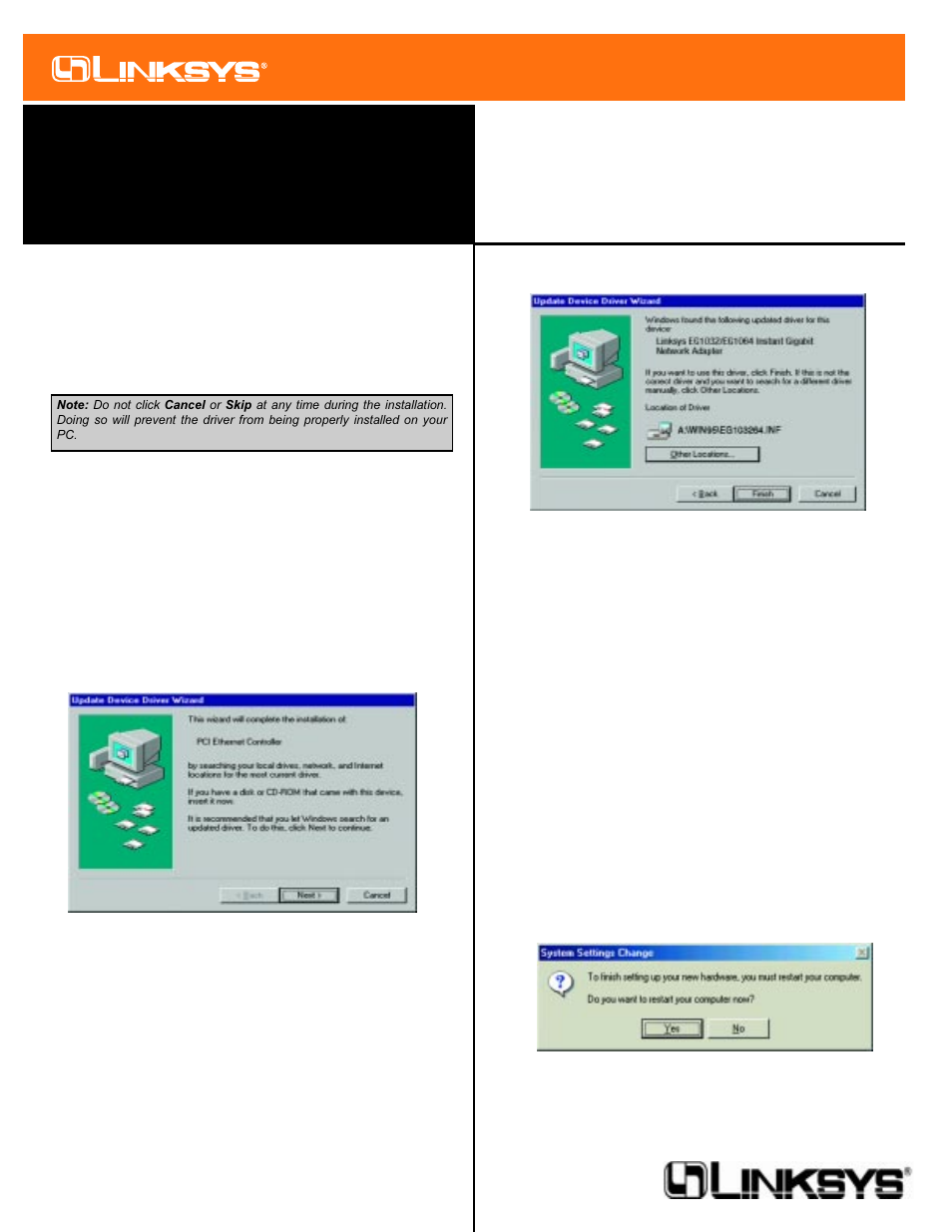 Linksys EG1064 User Manual | 1 page