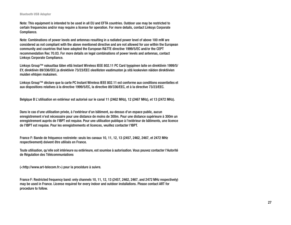 Linksys USBBT100 User Manual | Page 31 / 33
