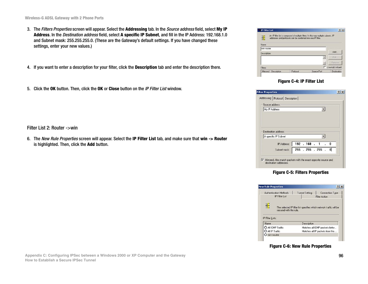 Linksys 2.4 GHz 802.11g Wireless-G ADSL Gateway with 2 Ports WAG54GP2 User Manual | Page 104 / 137