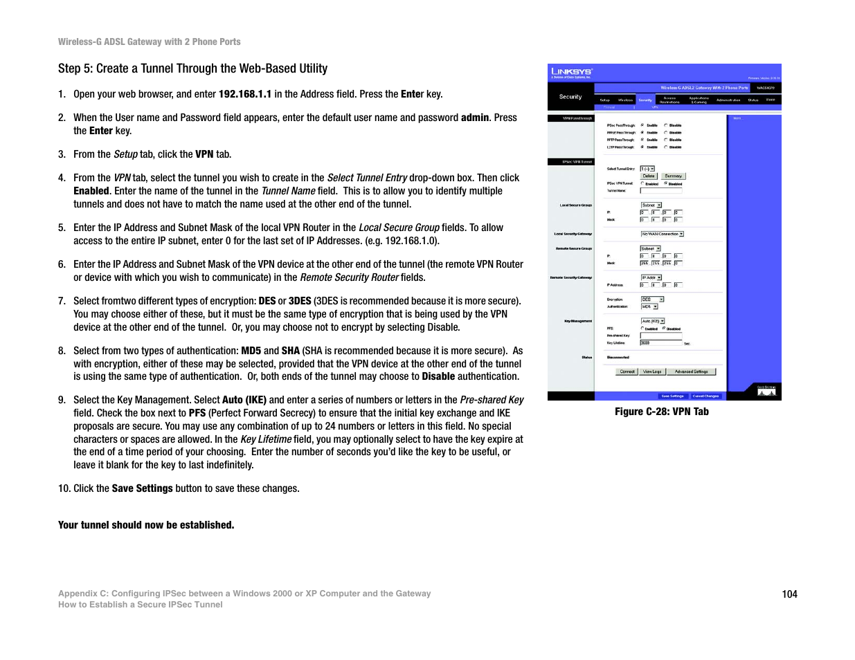 Linksys 2.4 GHz 802.11g Wireless-G ADSL Gateway with 2 Ports WAG54GP2 User Manual | Page 112 / 137