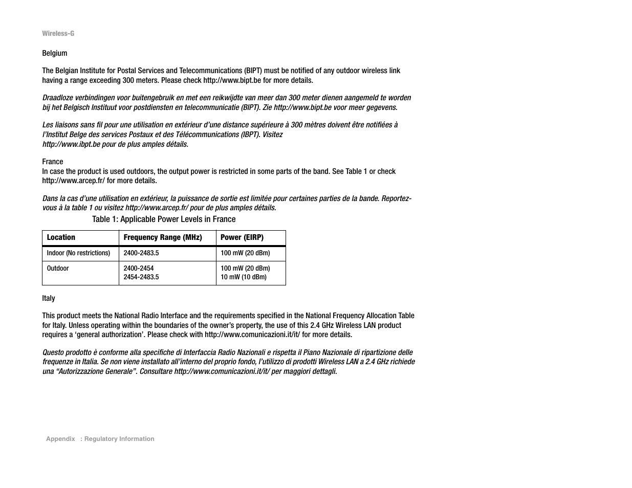 Linksys 2.4 GHz 802.11g Wireless-G ADSL Gateway with 2 Ports WAG54GP2 User Manual | Page 128 / 137