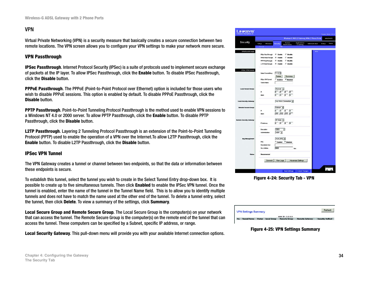 Linksys 2.4 GHz 802.11g Wireless-G ADSL Gateway with 2 Ports WAG54GP2 User Manual | Page 43 / 137