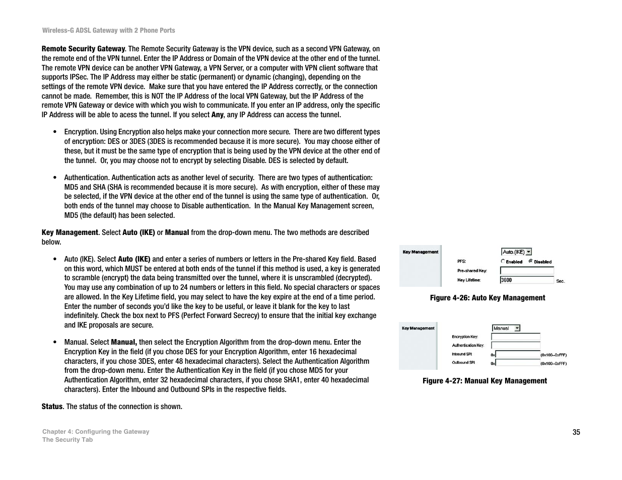 Linksys 2.4 GHz 802.11g Wireless-G ADSL Gateway with 2 Ports WAG54GP2 User Manual | Page 44 / 137