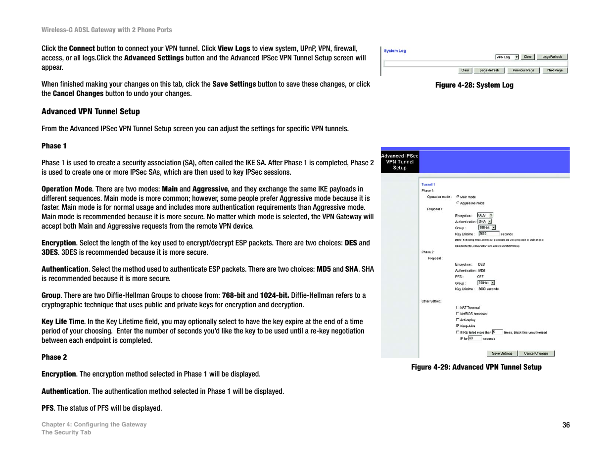 Linksys 2.4 GHz 802.11g Wireless-G ADSL Gateway with 2 Ports WAG54GP2 User Manual | Page 45 / 137