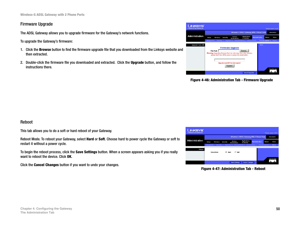 Linksys 2.4 GHz 802.11g Wireless-G ADSL Gateway with 2 Ports WAG54GP2 User Manual | Page 59 / 137