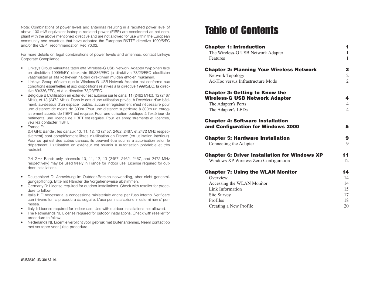 Linksys WUSB54G User Manual | Page 3 / 25