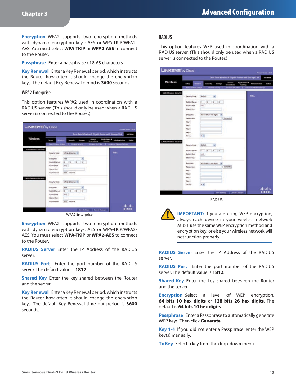 Advanced configuration | Linksys CISCO WRT610N User Manual | Page 17 / 58