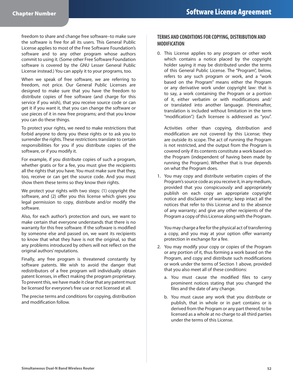 Software license agreement | Linksys CISCO WRT610N User Manual | Page 54 / 58