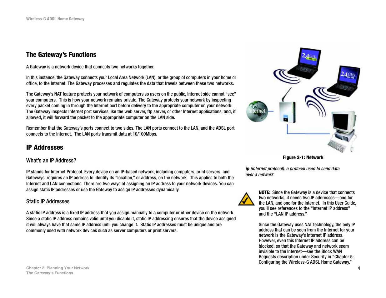 C hapter 2: planning your network | Linksys UWAG200G User Manual | Page 10 / 867
