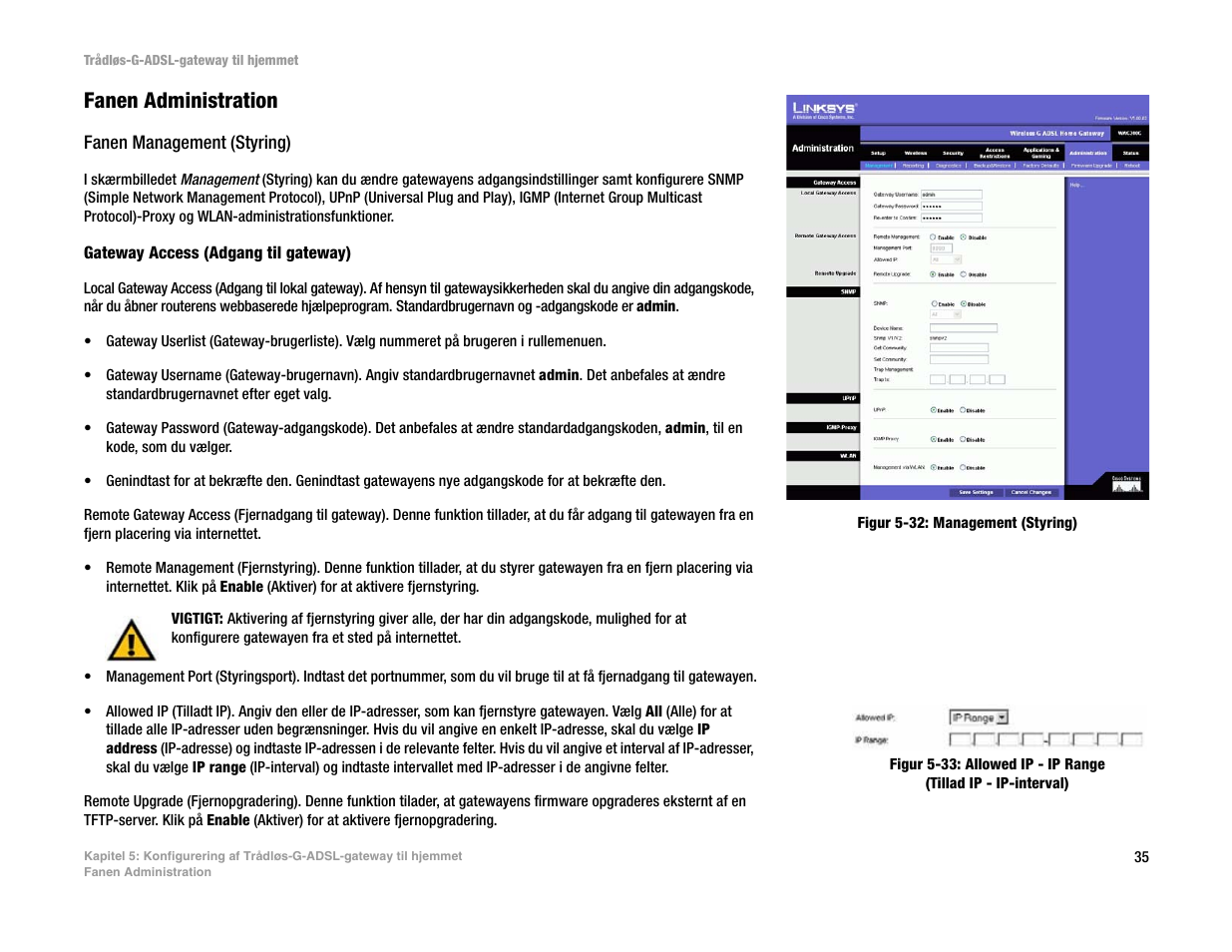 Fanen administration | Linksys UWAG200G User Manual | Page 135 / 867