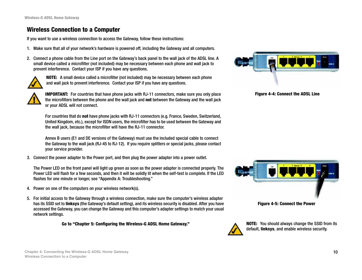 Wireless connection to a computer | Linksys UWAG200G User Manual | Page 16 / 867