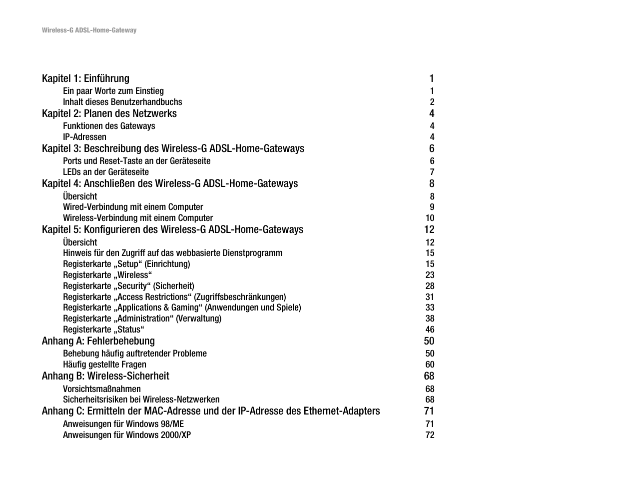 Inhalt | Linksys UWAG200G User Manual | Page 192 / 867