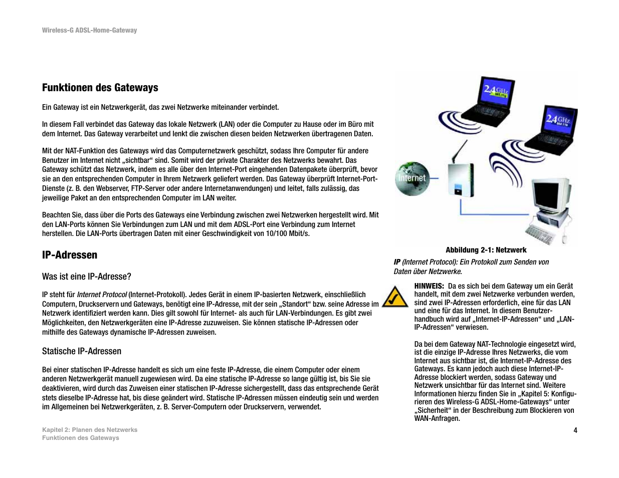 Kapitel 2: planen des netzwerks | Linksys UWAG200G User Manual | Page 199 / 867