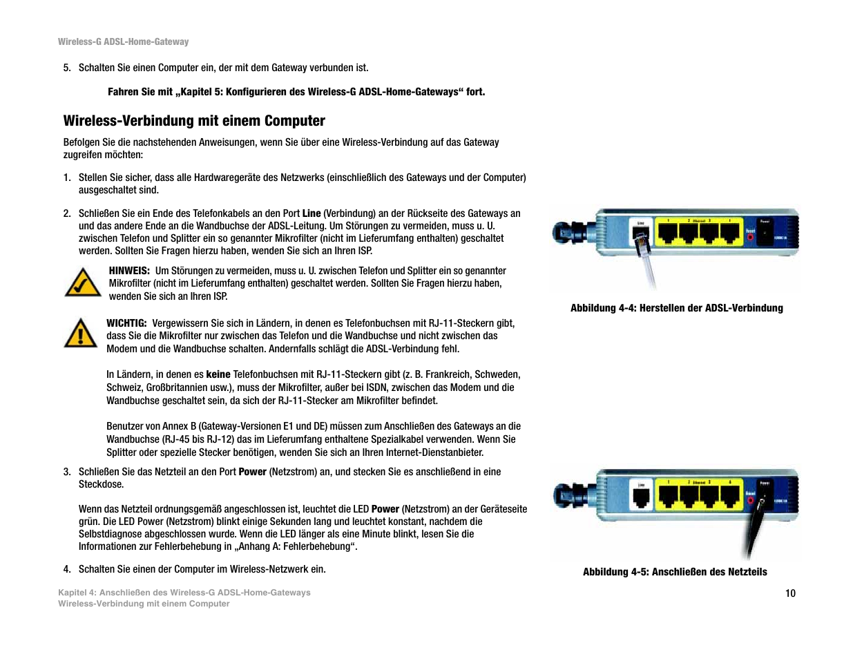 Wireless-verbindung mit einem computer | Linksys UWAG200G User Manual | Page 205 / 867