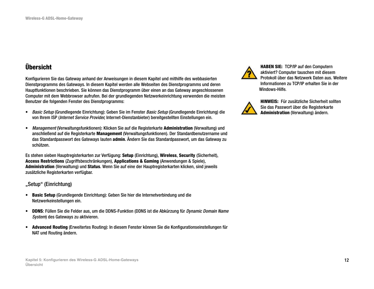 Übersicht | Linksys UWAG200G User Manual | Page 207 / 867