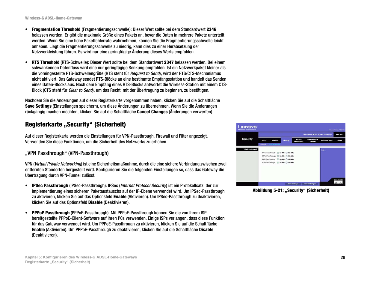 Registerkarte „security“ (sicherheit) | Linksys UWAG200G User Manual | Page 223 / 867