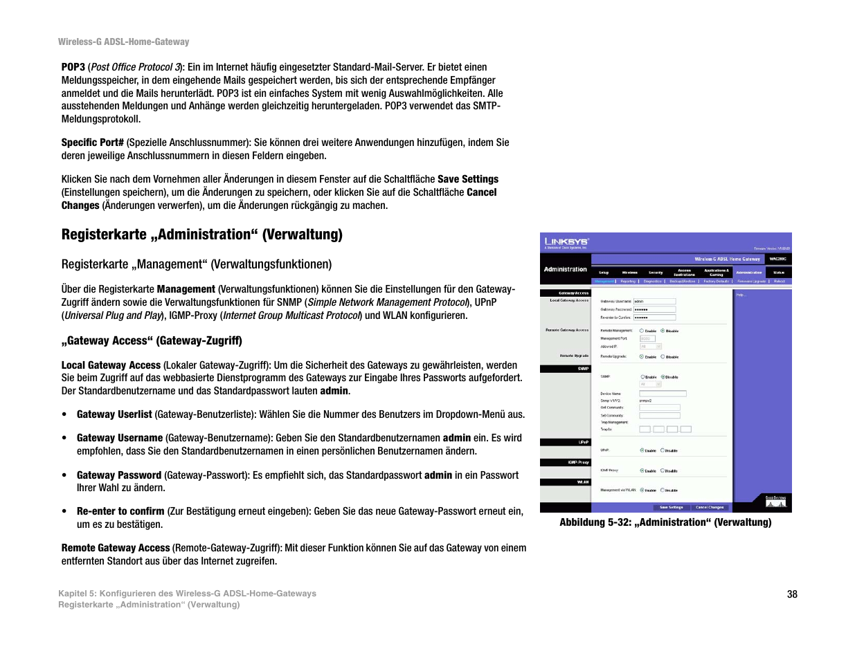 Registerkarte „administration“ (verwaltung) | Linksys UWAG200G User Manual | Page 233 / 867