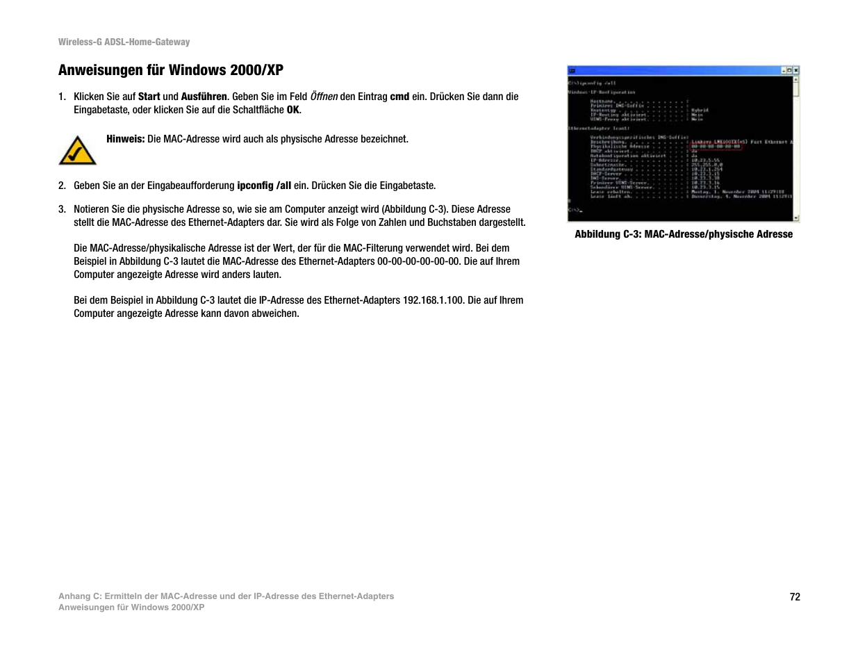 Anweisungen für windows 2000/xp | Linksys UWAG200G User Manual | Page 267 / 867