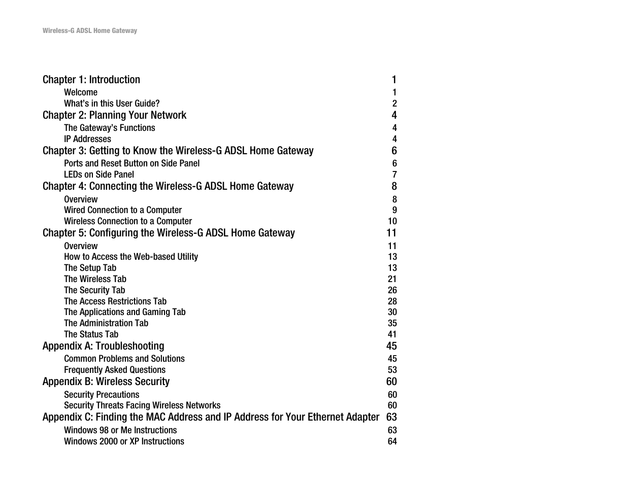 Table of c ontents | Linksys UWAG200G User Manual | Page 3 / 867
