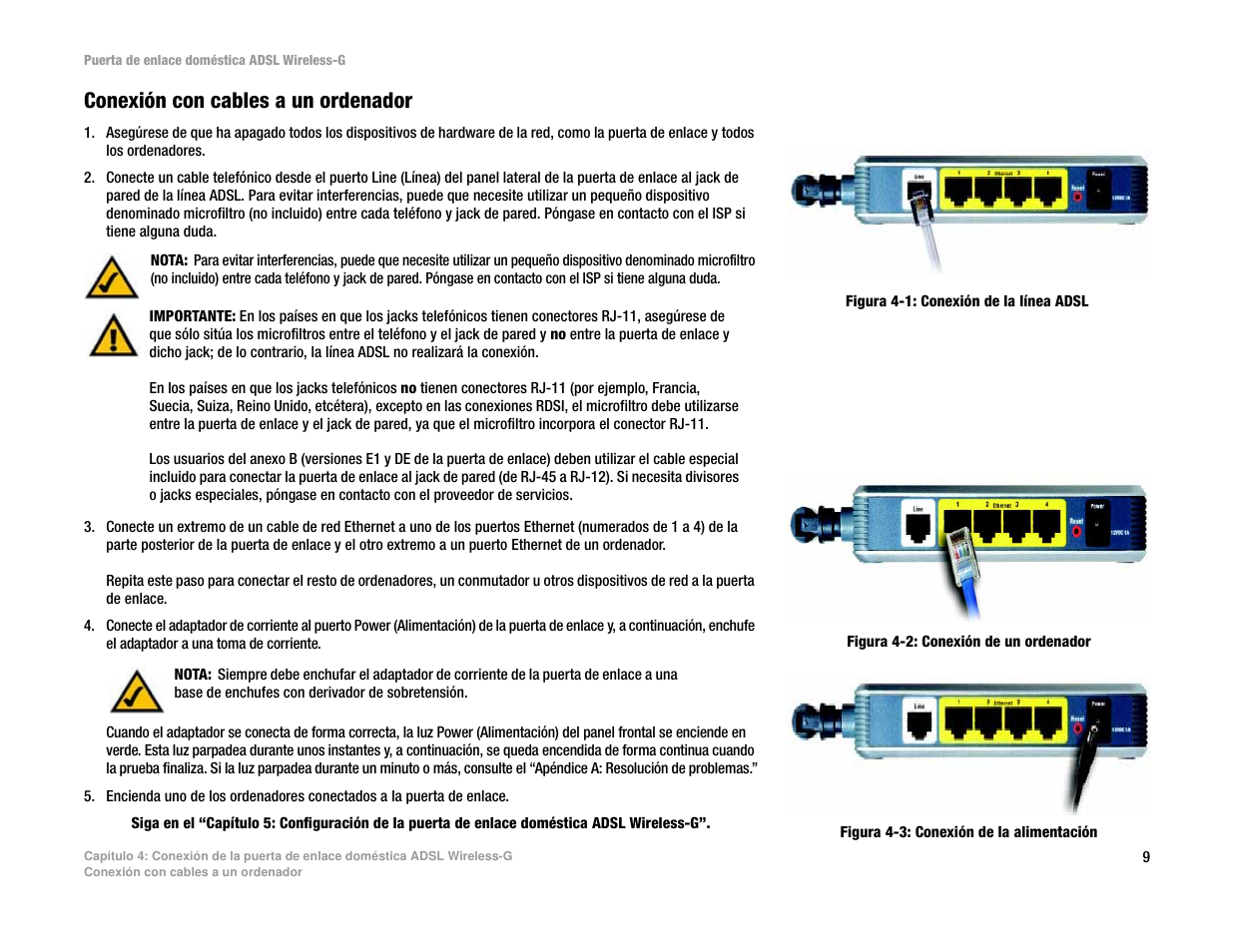 Conexión con cables a un ordenador | Linksys UWAG200G User Manual | Page 308 / 867