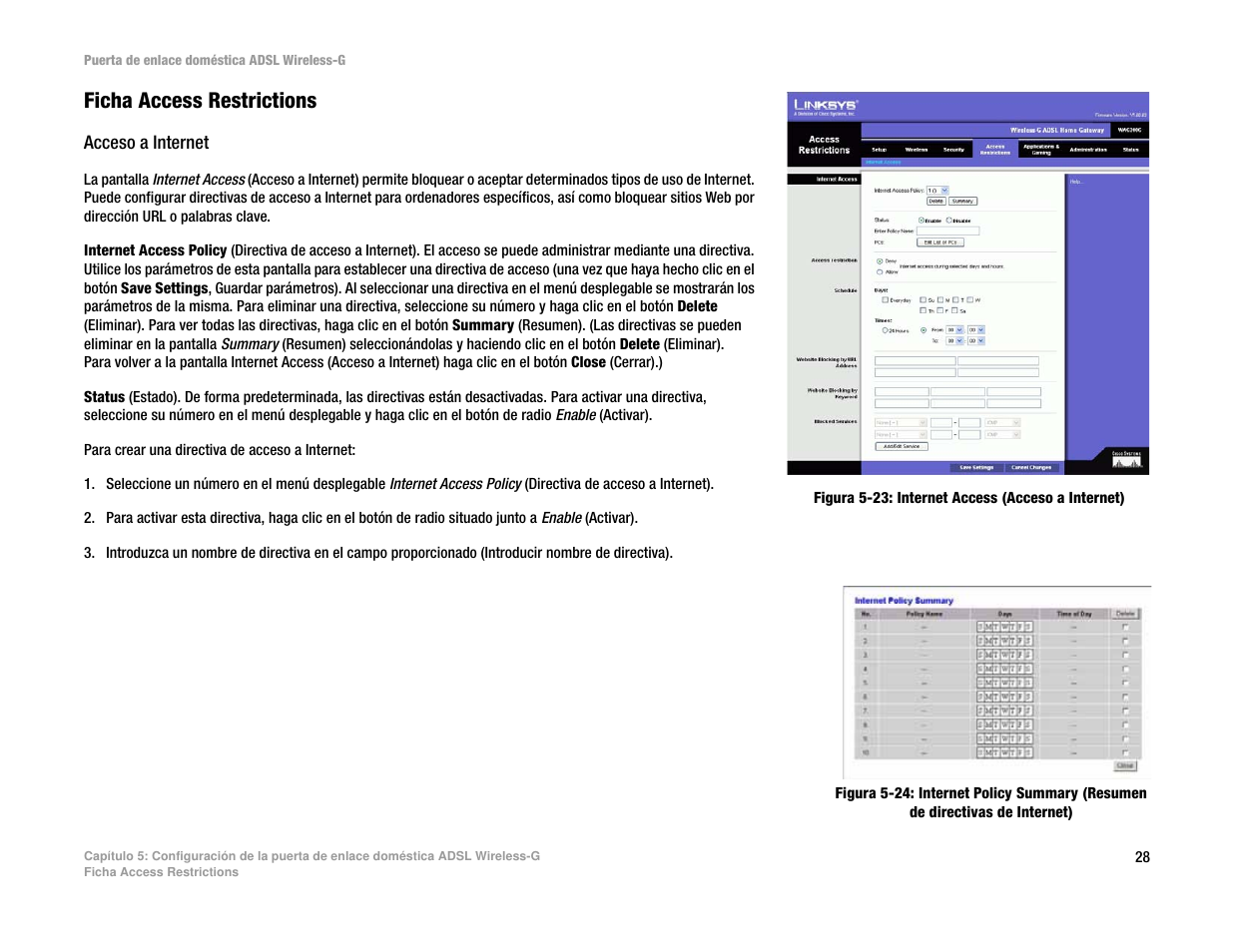 Ficha access restrictions | Linksys UWAG200G User Manual | Page 327 / 867