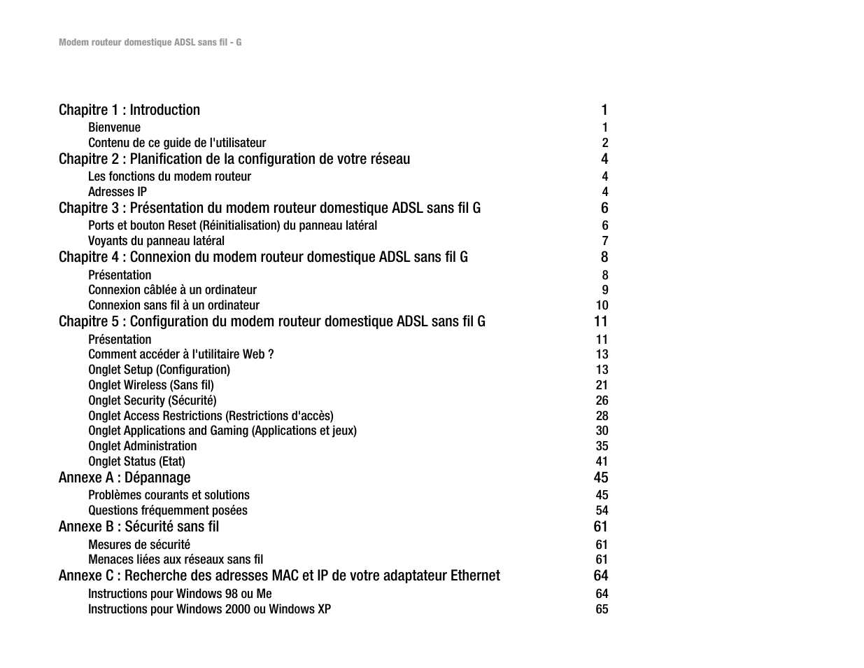 Table des m atières | Linksys UWAG200G User Manual | Page 391 / 867