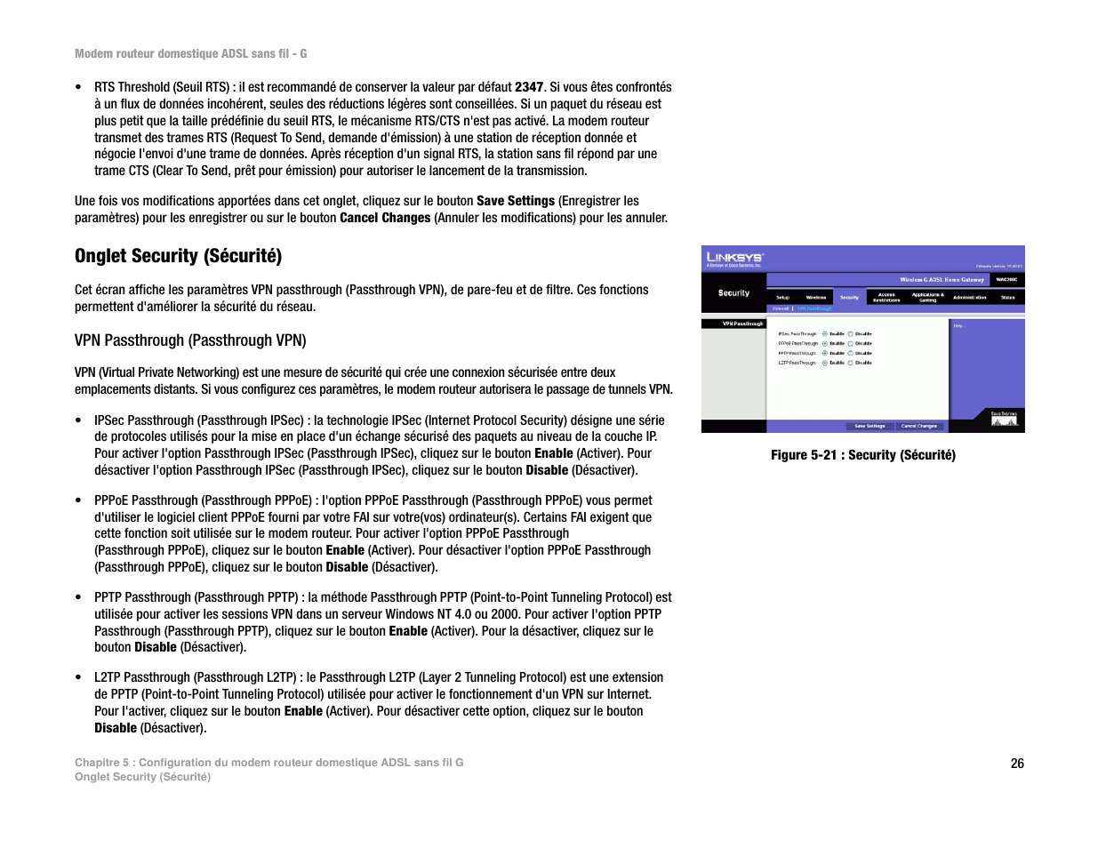 Onglet security (sécurité) | Linksys UWAG200G User Manual | Page 420 / 867