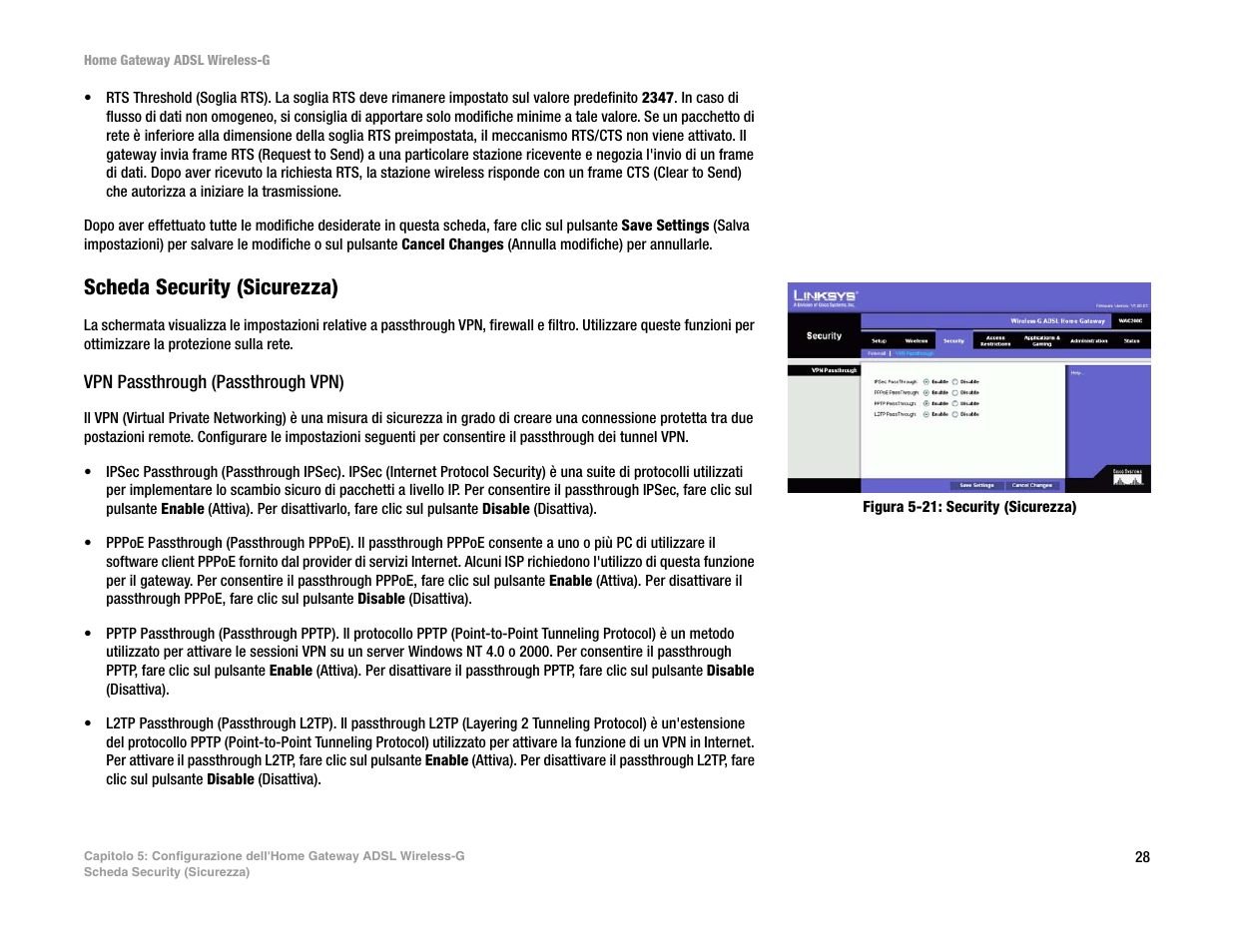 Scheda security (sicurezza) | Linksys UWAG200G User Manual | Page 517 / 867